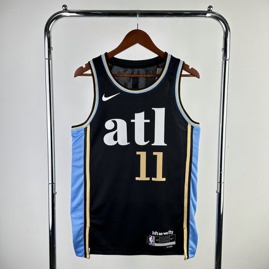 NBA 11 Young Atlanta Hawks 23-24 city Maillot noir imprimé